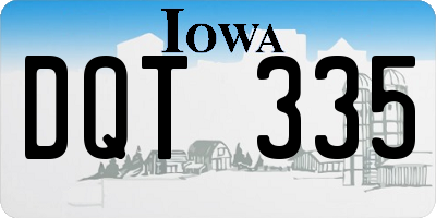 IA license plate DQT335