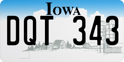 IA license plate DQT343