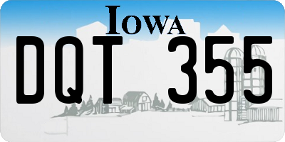 IA license plate DQT355
