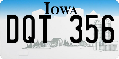 IA license plate DQT356