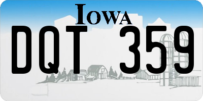 IA license plate DQT359