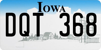 IA license plate DQT368