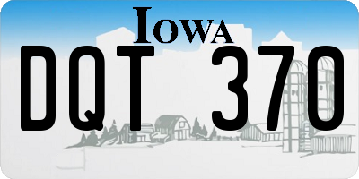 IA license plate DQT370