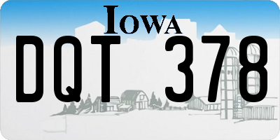 IA license plate DQT378