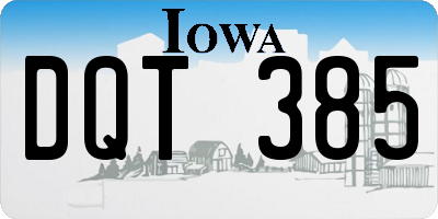 IA license plate DQT385