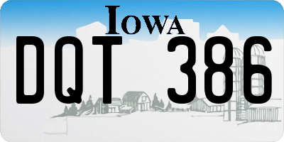 IA license plate DQT386