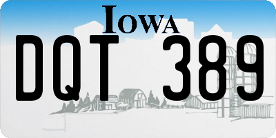 IA license plate DQT389