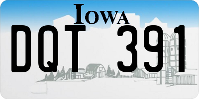 IA license plate DQT391