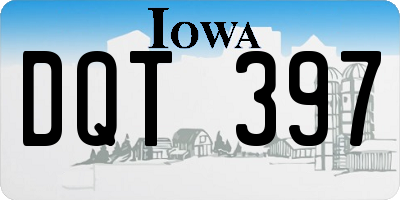 IA license plate DQT397