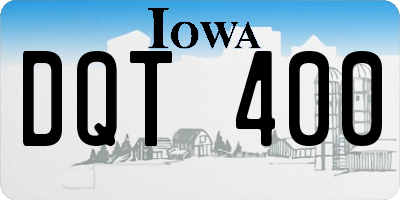 IA license plate DQT400