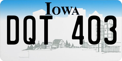 IA license plate DQT403
