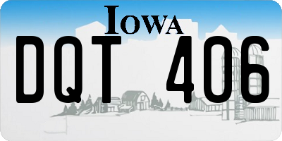 IA license plate DQT406