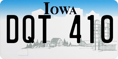 IA license plate DQT410