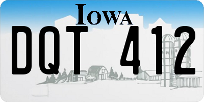 IA license plate DQT412