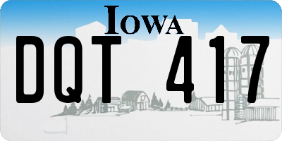 IA license plate DQT417