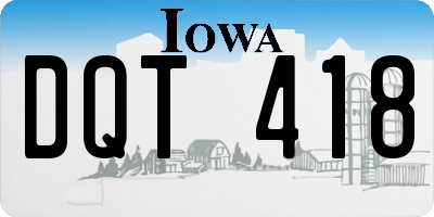 IA license plate DQT418