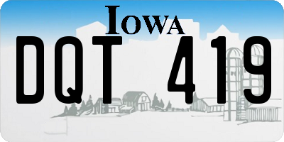 IA license plate DQT419