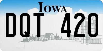 IA license plate DQT420