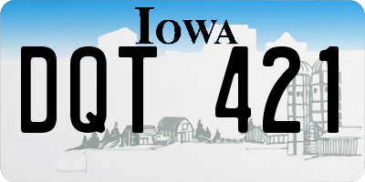 IA license plate DQT421