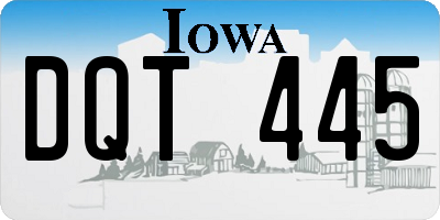 IA license plate DQT445