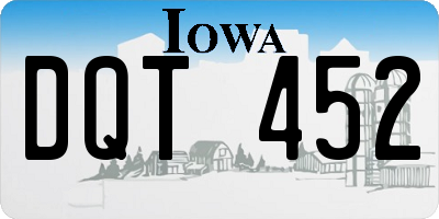 IA license plate DQT452