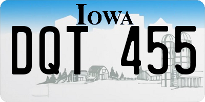 IA license plate DQT455