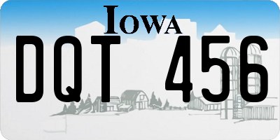 IA license plate DQT456