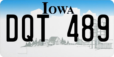 IA license plate DQT489