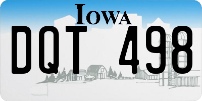 IA license plate DQT498