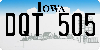 IA license plate DQT505