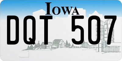 IA license plate DQT507