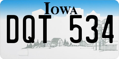 IA license plate DQT534