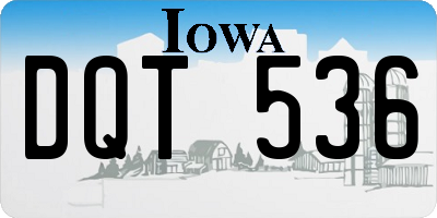 IA license plate DQT536