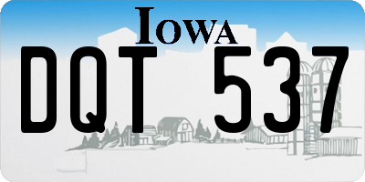 IA license plate DQT537