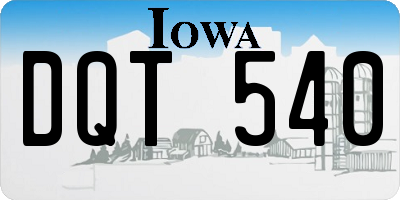 IA license plate DQT540