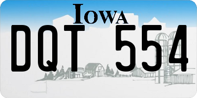 IA license plate DQT554
