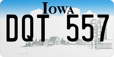 IA license plate DQT557