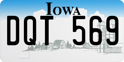 IA license plate DQT569