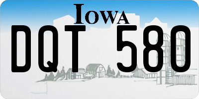 IA license plate DQT580