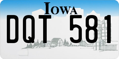 IA license plate DQT581