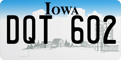 IA license plate DQT602