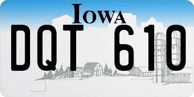 IA license plate DQT610