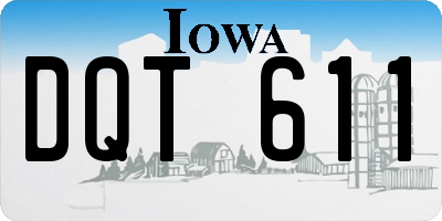 IA license plate DQT611