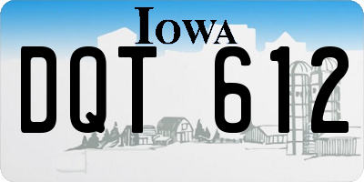 IA license plate DQT612