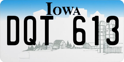 IA license plate DQT613