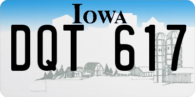 IA license plate DQT617