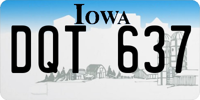 IA license plate DQT637