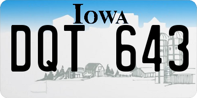 IA license plate DQT643