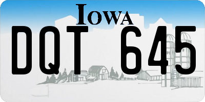 IA license plate DQT645