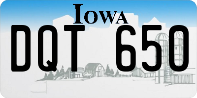 IA license plate DQT650